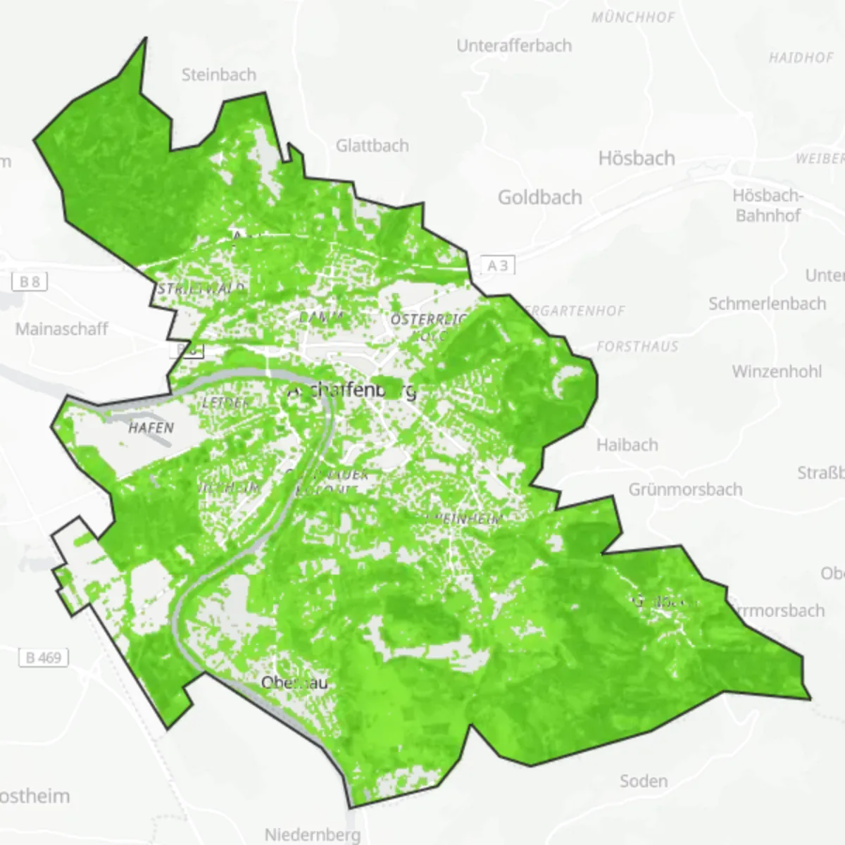Zelený pokryv — Aschaffenburg