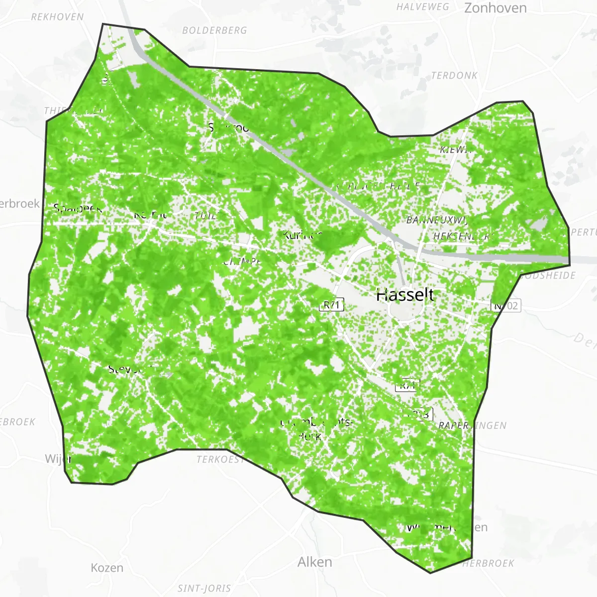 Zelený pokryv — Hasselt