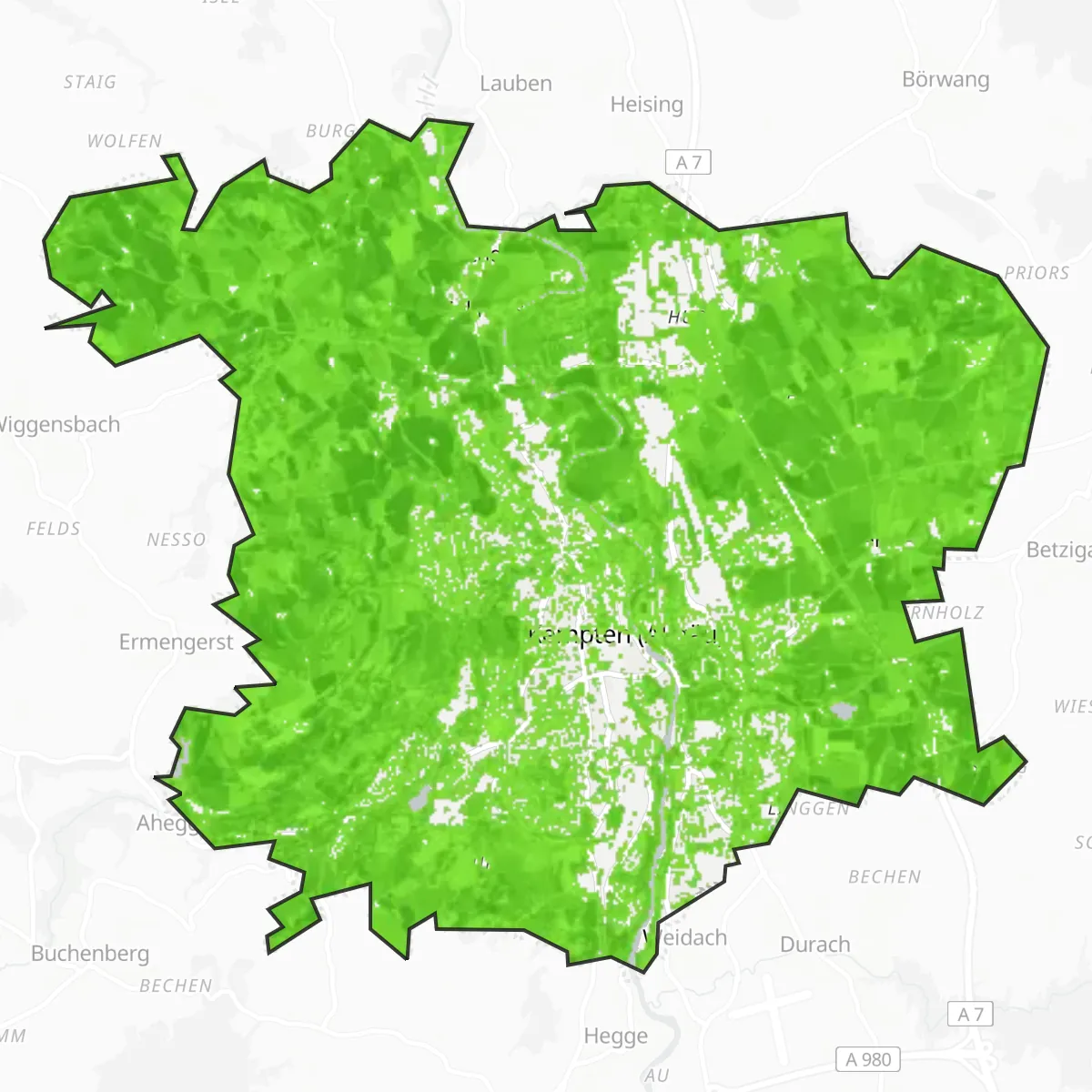 Zelený pokryv — Kempten (Allgäu)