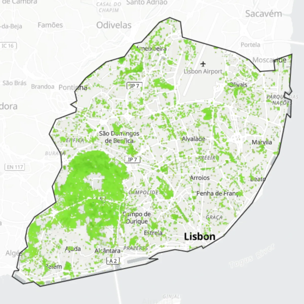 Cobertura verde — Lisboa