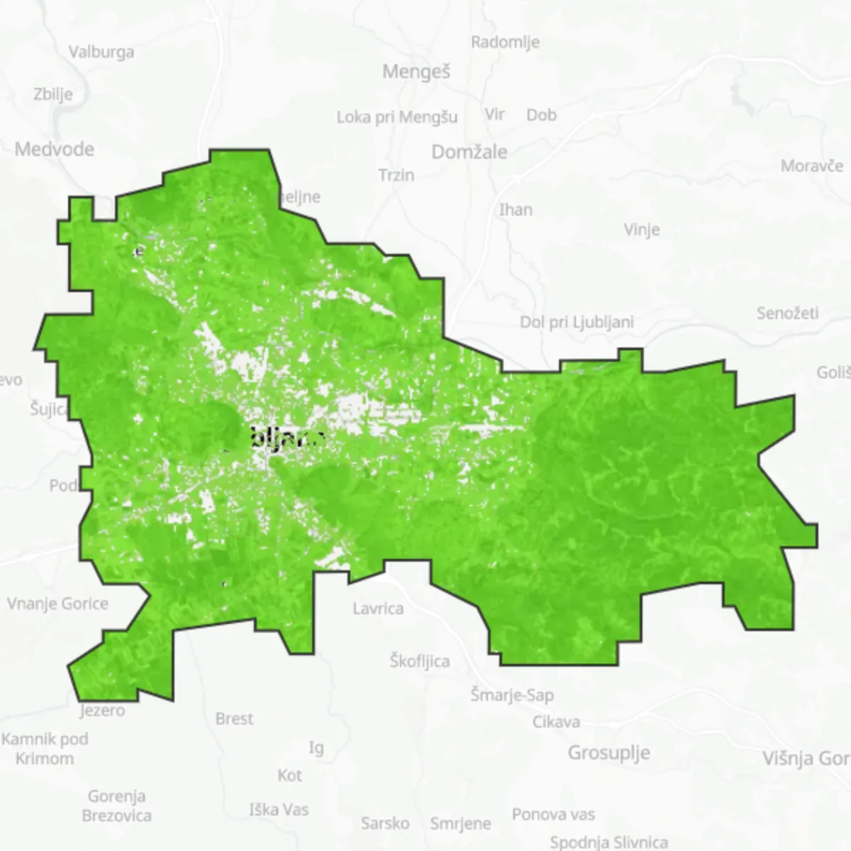 Zelený pokryv — Ľubľana