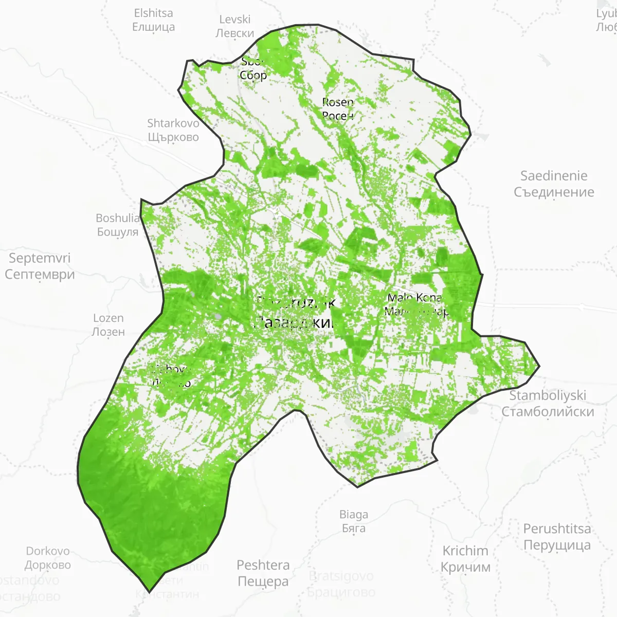 Cobertura verde — Pazardzhik