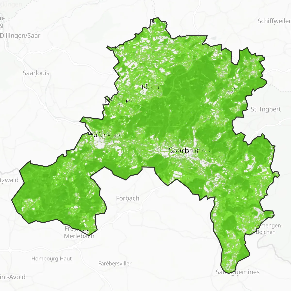 Zelený pokryv — Saarbrücken