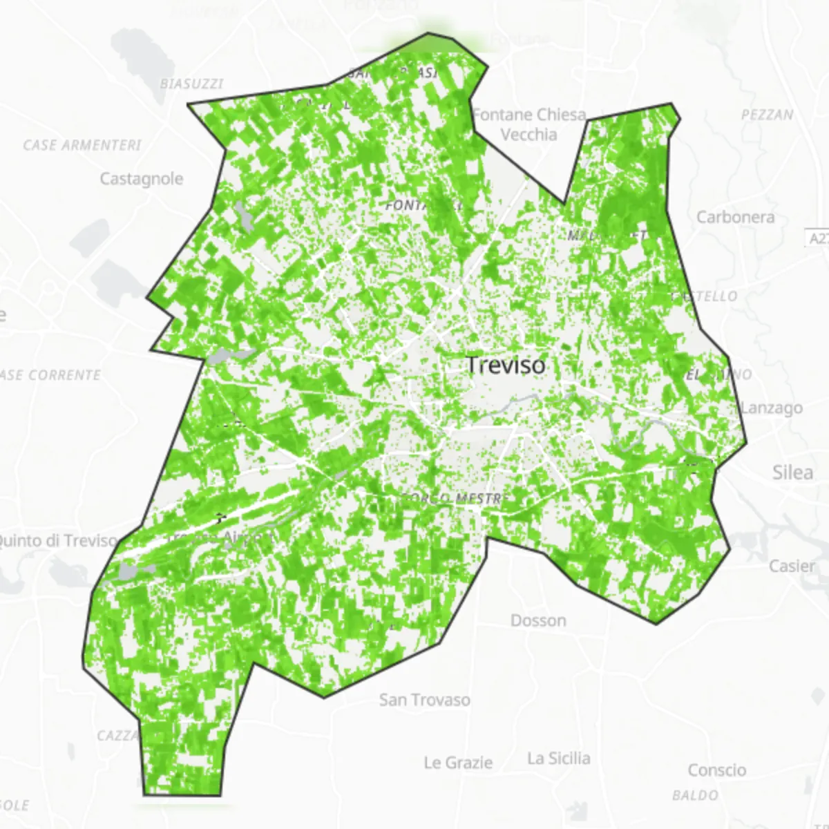 Zelený pokryv — Treviso