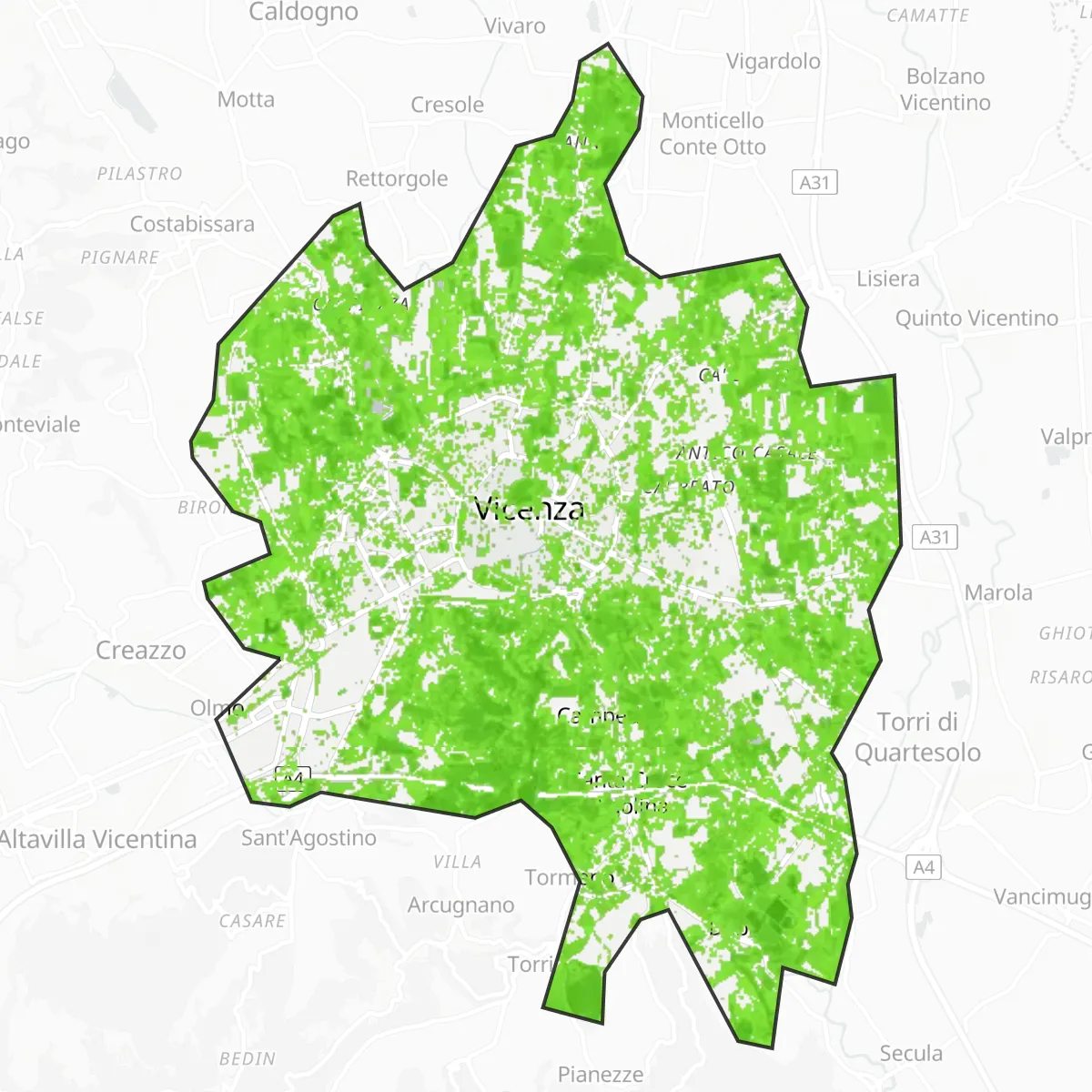 Zelený pokryv — Vicenza